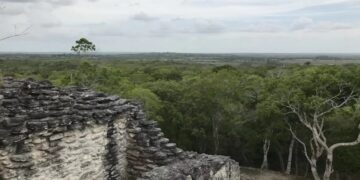 Maya site with pyramids