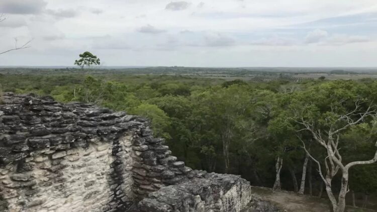 Maya site with pyramids