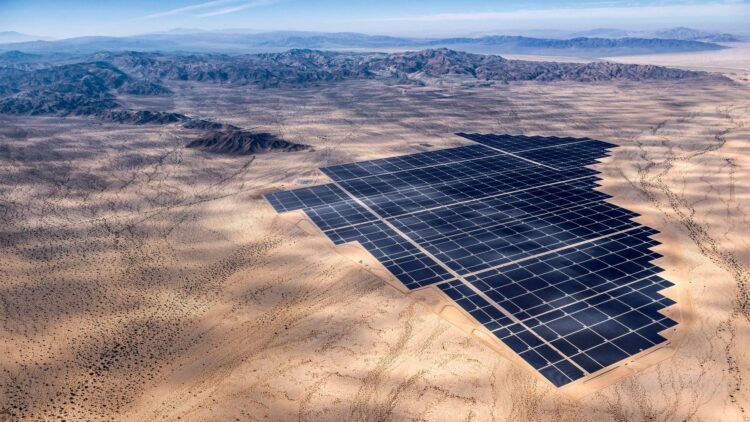 Solar panels in desert