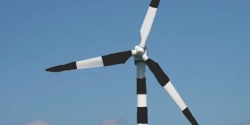 stripy wind turbine